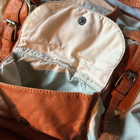 Circa 2012 Converse Cotton Canvas & Faux Leather Lg Tote Bag/ Purse 20" X 14" - Picture 5 of 12